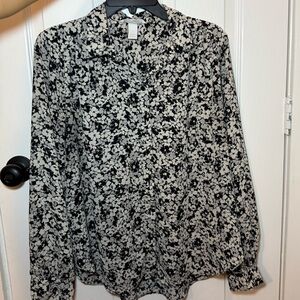 H&M Monochrome Floral Men's Shirt
